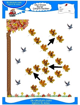 Çocuklar İçin sayı Çalışma Sayfaları 